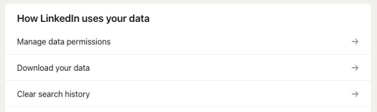 LinkedIn How LinkedIn uses your data settings